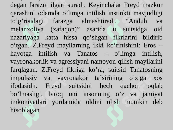 Suitsidlarning shakllanish kontseptsiyasi. Suitsidal motivatsiya 4