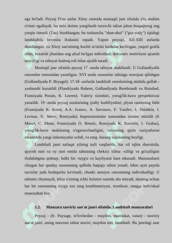 Urushdan keyingi davrda manzara janri. (O‘rol Tansiqboev, N.Qoraxon, R.Benkov ijodlari misolida)” 8