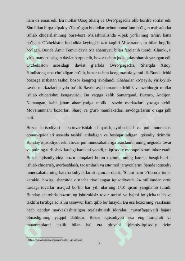 Bozor iqtisodiyotining mazmuni 7