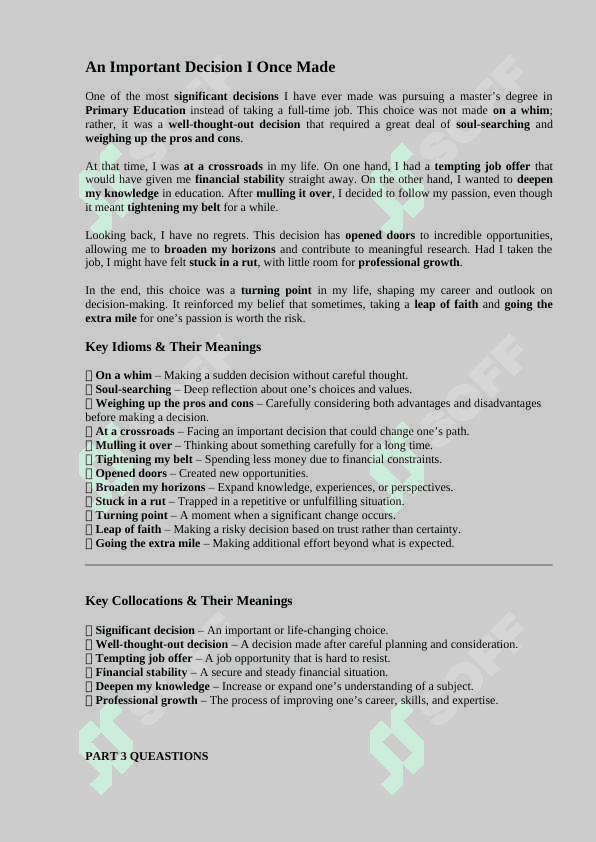 Ielts speaking part 2 answers 5