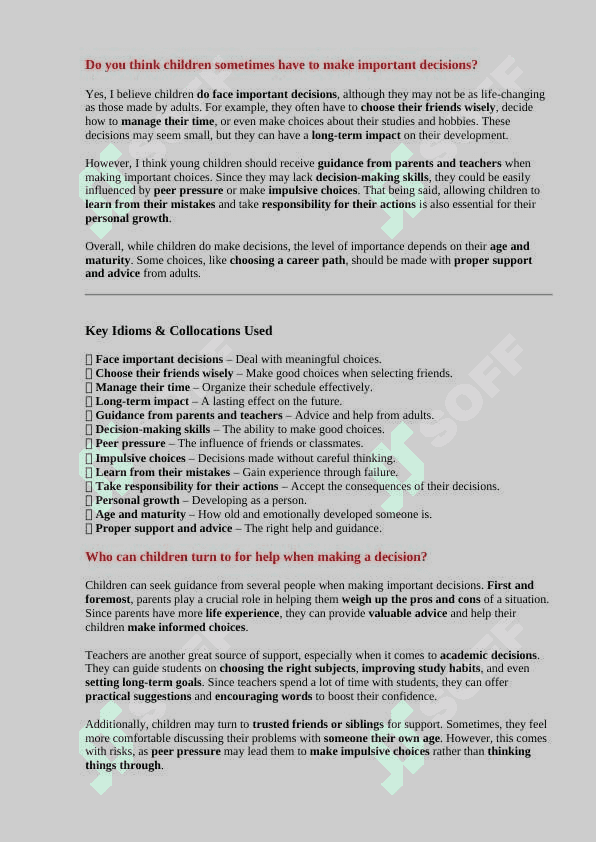 Ielts speaking part 2 answers 6