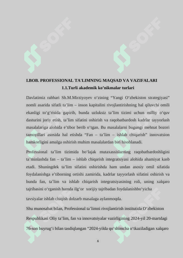 Professional ta’limda akademik ko’nikmalarning o’rni 6
