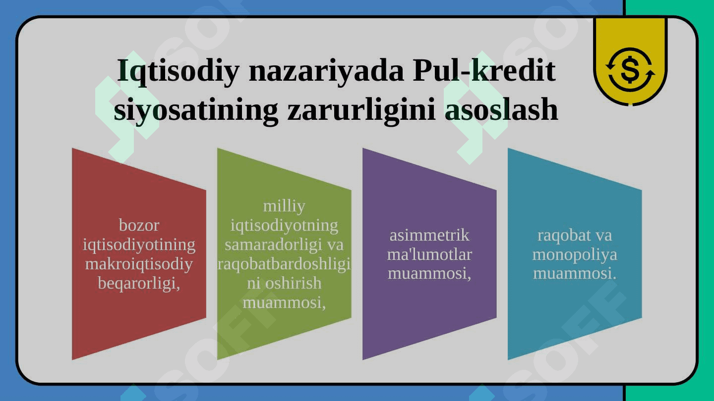 Pul -kredit siyosatiga yodashuv 7