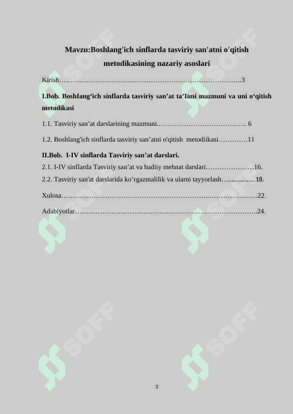 Boshlang'ich sinflarda tasviriy san'atni o'qitish metodikasining nazariy asoslari 3