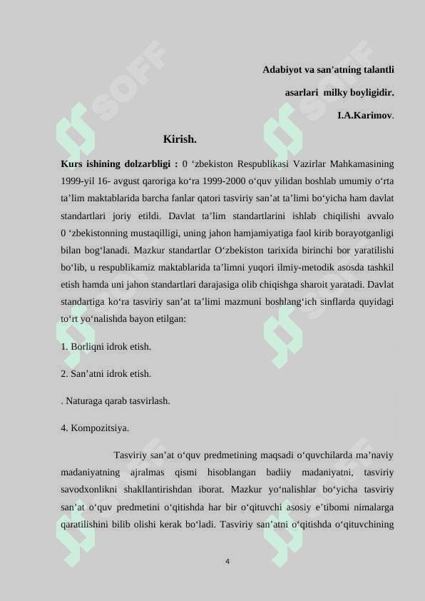 Boshlang'ich sinflarda tasviriy san'atni o'qitish metodikasining nazariy asoslari 4