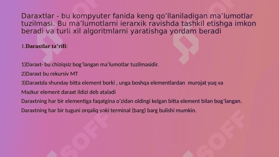 Daraxlar klassifikatsiyasi 2