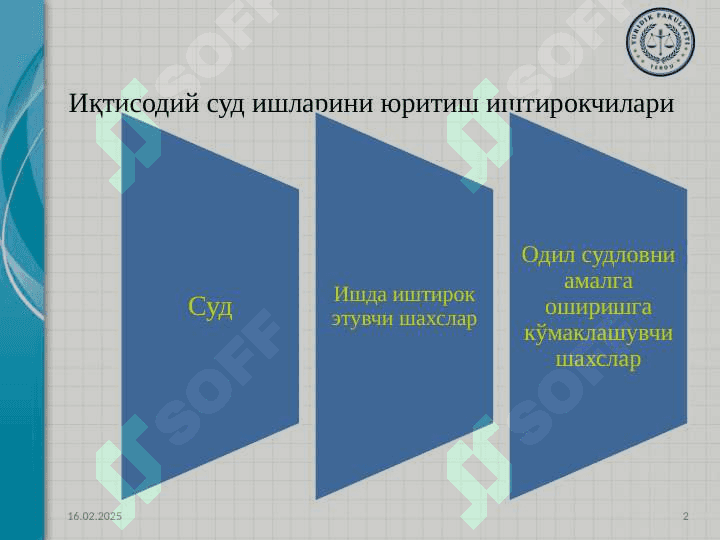 Иқтисодий суд ишларини юритиш иштирокчилари 2