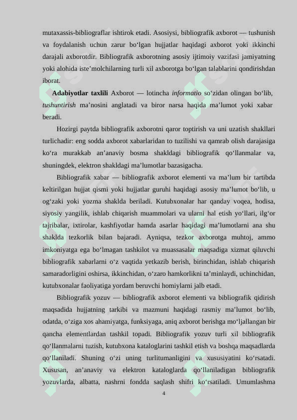 BIBLOGRAFIK MA'LUMOTLAR BA'ZALARI 4