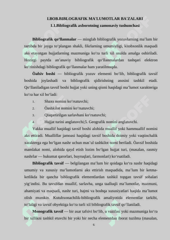 BIBLOGRAFIK MA'LUMOTLAR BA'ZALARI 6