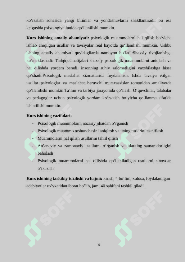 Psixologik muammoni hal etish usullari 5