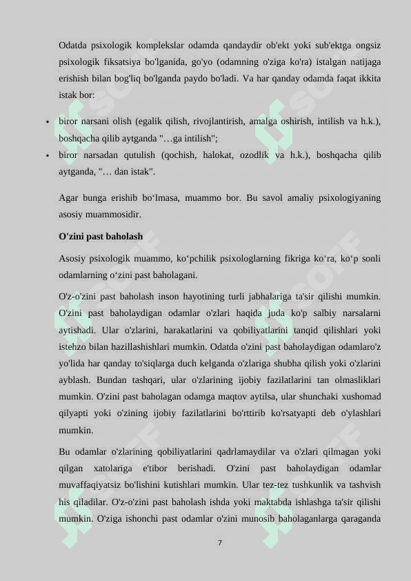 Psixologik muammoni hal etish usullari 7