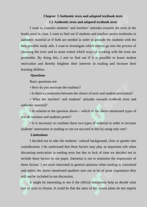 Students' attitudes towards authentic and non-authentic material in the ESP classroom kurswi 4