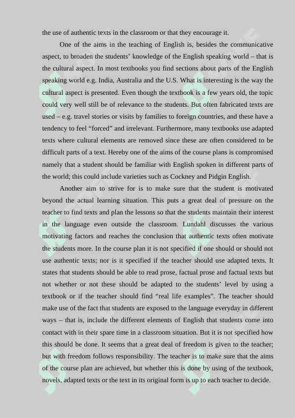 Students' attitudes towards authentic and non-authentic material in the ESP classroom kurswi 5