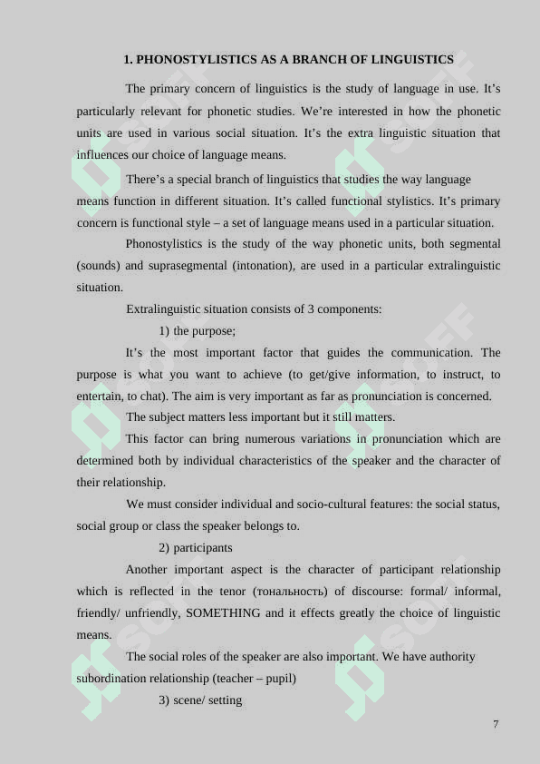 Stylistic modifications of speech sounds 7