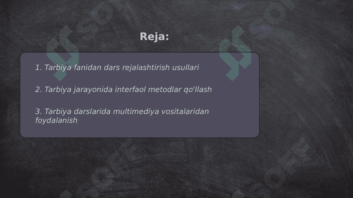 Tarbiya fanini oʻqitish metod va vositalari 2