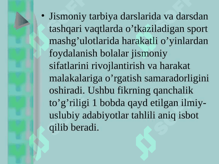 Darsdan tashqari vaqtda xarakatli o’yinlarni tashkillash va o’tkazish usullari 4