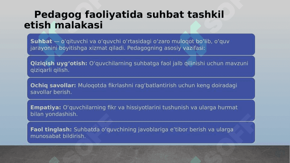 SUHBAT O’QITUVCHI NUTQINING JANRI SIFATIDA 4