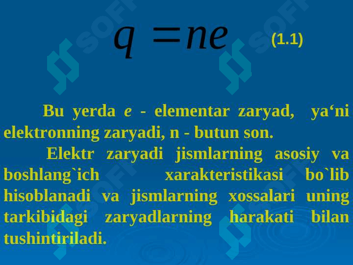 Elektr zaryadining saqlanish qonuni. Kulon qonuni. Gauss teoremasi va uning tadbiqlari TAQDIMOT MATERIALLAR 5