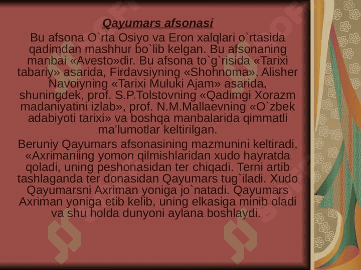 ENG QADIMGI MADANIYAT, ENG QADIMGI XALQ OG’ZAKI IJODI 8