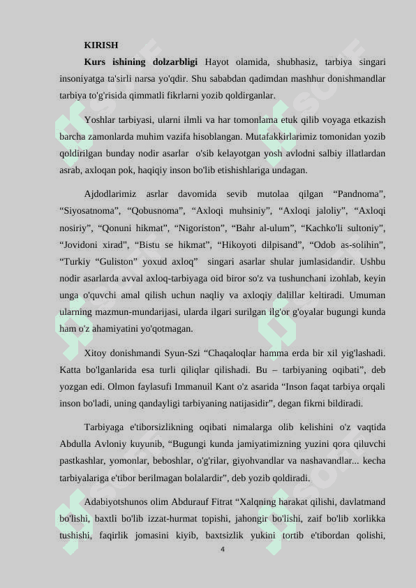 Abdulla Avloniyning «Turkiy Guliston yoxud axloq» asarining komil inson tarbiyasidagi o‘rni. 3