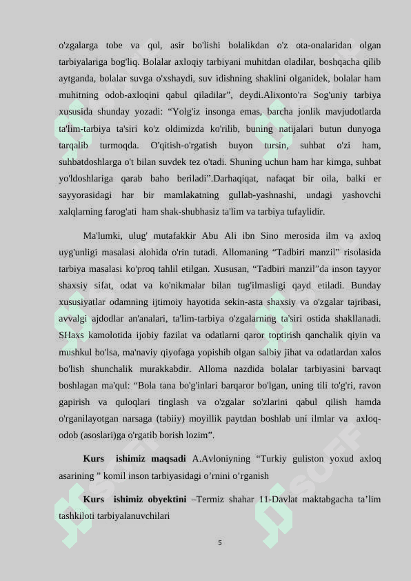 Abdulla Avloniyning «Turkiy Guliston yoxud axloq» asarining komil inson tarbiyasidagi o‘rni. 4