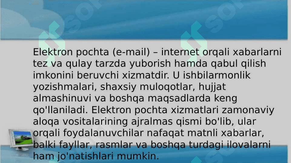 Internetda elektron pochta xizmatidan foydalanish 2