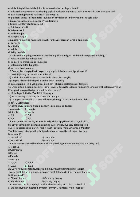 abiturient uchun 10 sinf test huquqshunoslar 3