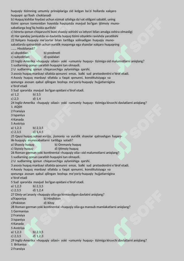 abiturient uchun 10 sinf test huquqshunoslar 4