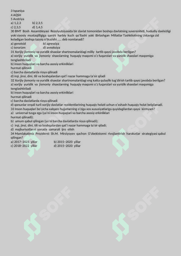 abiturient uchun 10 sinf test huquqshunoslar 5