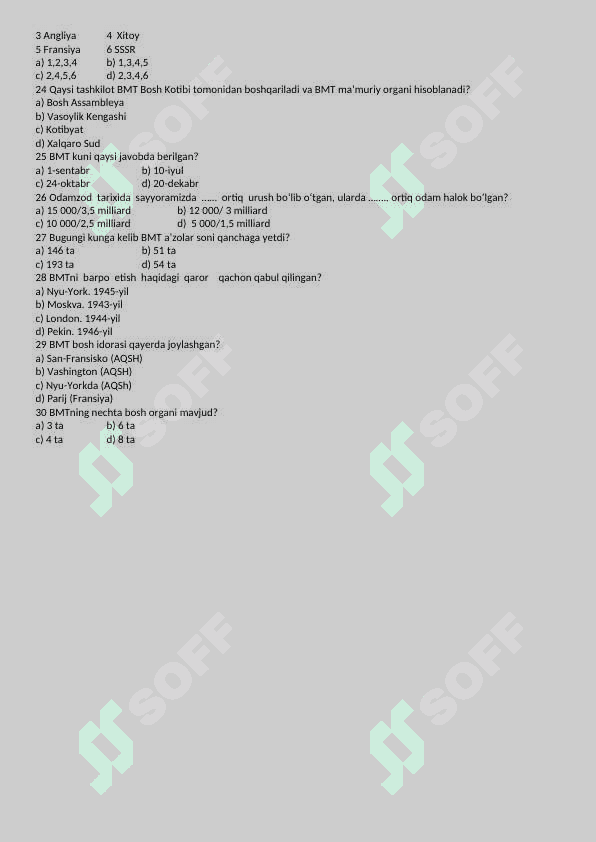 abiturient uchun 10 sinf test huquqshunoslar 8