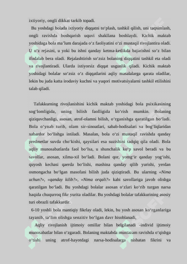 KIChIK MAKTAB YOShIDAGI BOLALAR PSIXIKASI 6
