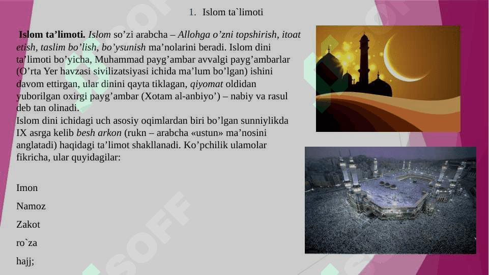 Islom oqimlari va yoʻnalishlarining paydo bo‘lishi sabablari, eʼtiqodidagi bo‘linishlarning sabablari va oqibatlari 3