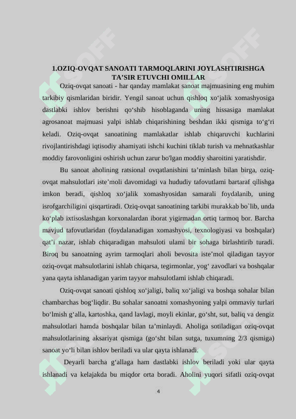 “O`zbekistonning oziq-ovqat sanoati tarmoqlar geografiyasi” 4