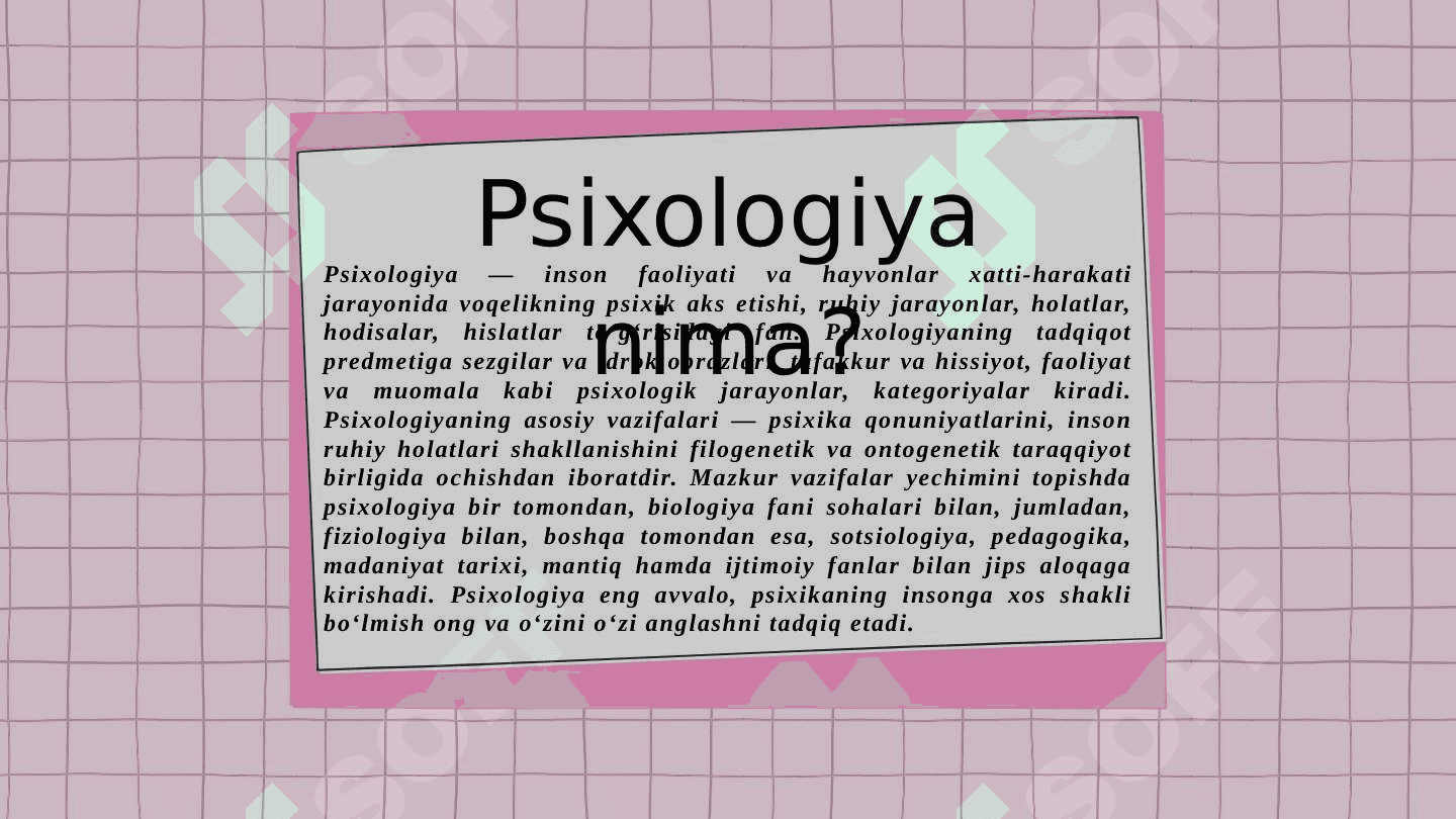 Zamonaviy psixologiya tarmoqlarida tadqiqot metodlarini qo‘llanishi.Test metodi 2