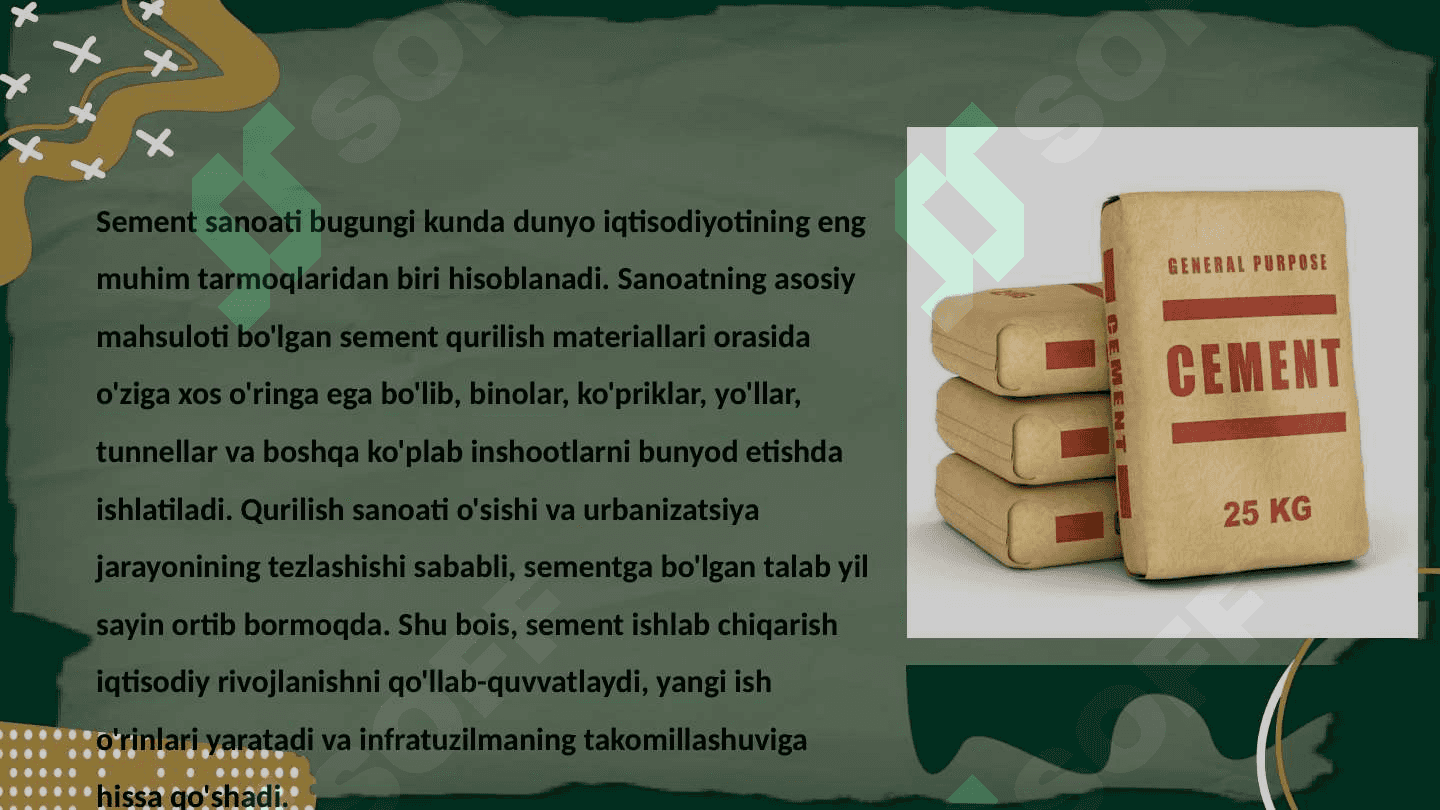Sement ishlab chiqaruvchi korxonalarining atrof-muhitga zararini kamayirish 2