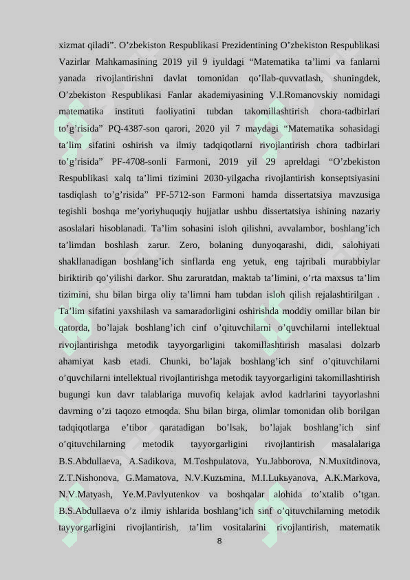 BOʻLAJAK BOSHLANGʻICH SINF OʻQITUVCHISINI METODIK TAYYORGARLIGINI ANIQLASH USULLARI 8
