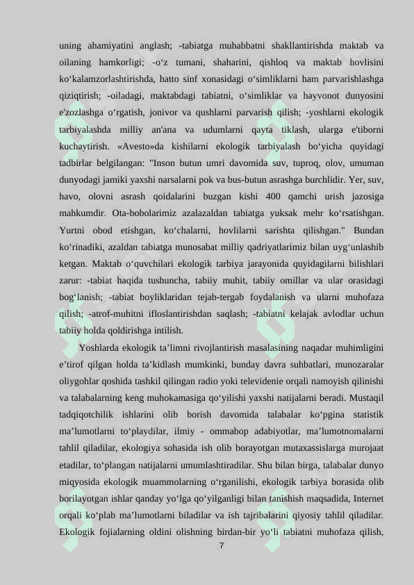 Boshlang‘ich ta'limda o‘quvchilarga ekologik tarbiya berish 7