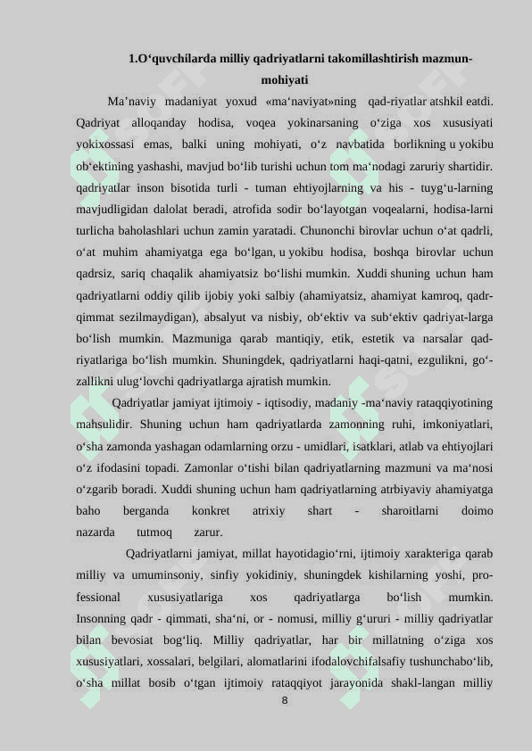 BOSHLANGʻICH SINF OʻQUVCHILARIDA MILLIY GʻURURNI TARKIB TOPTIRISH 8