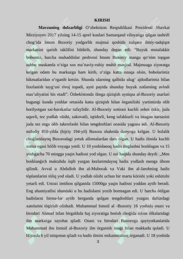 IMOM AL BUXORIY AT -TERMIZIYNING HADIS ILMINI RIVOJLANTIRISHDAGI XIZMATLARI 3