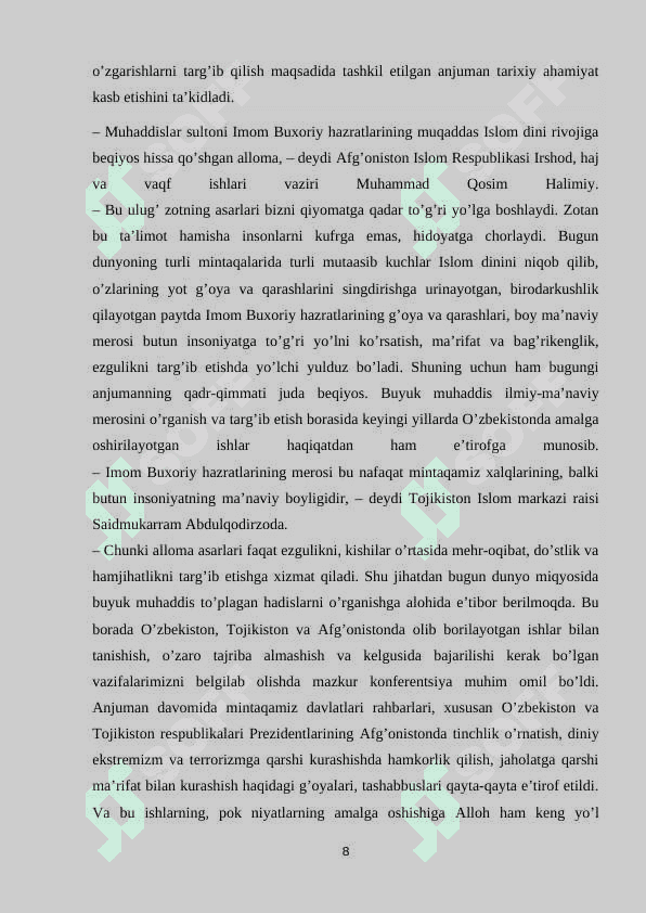 IMOM AL BUXORIY AT -TERMIZIYNING HADIS ILMINI RIVOJLANTIRISHDAGI XIZMATLARI 8