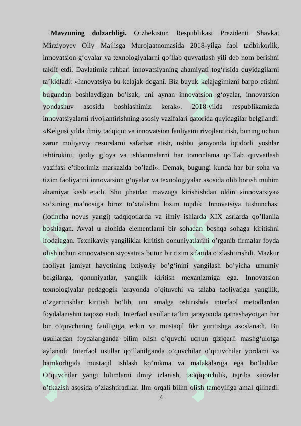 INTERAKTIV YONDASHUV ASOSIDA TA’LIMJARAYONLARINI LOYIHALASH 4