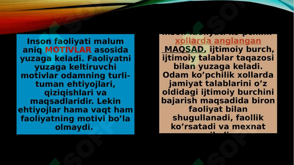 Faoliyatning asosiy turlari 7