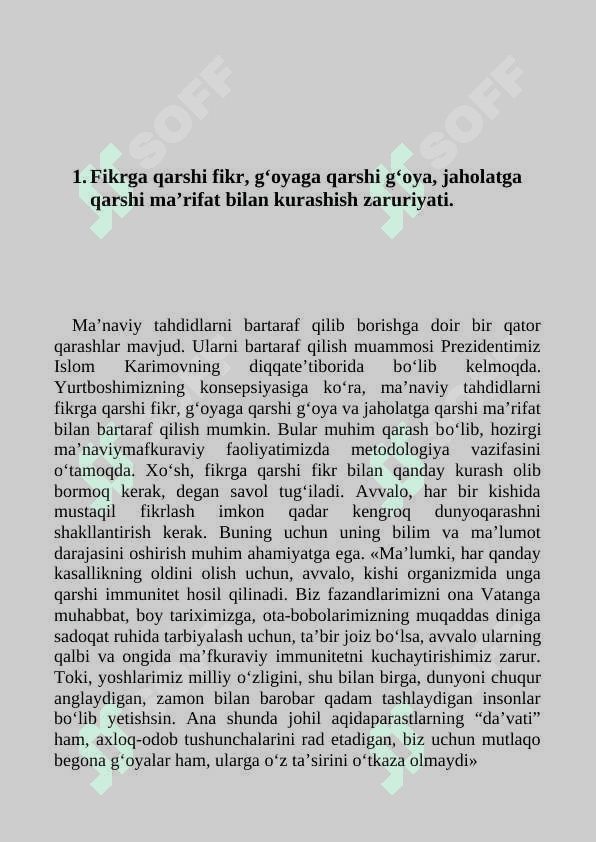 JAHOLATGA  QARSHI  MA`RIFAT BILAN KURASHISH TAMOYILI 2