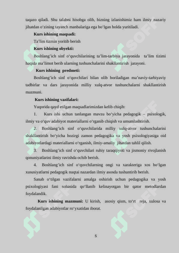 O‘ZBEKISTON RESPUBLIKASIDA TA’LIM FAOLIYATINI TASHKIL ETISH VA UNING NAZORATINI AMALGA OSHIRISH 5