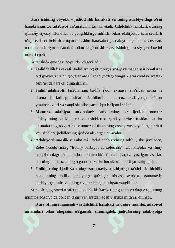 Jadidlar ijodida mumtoz adabiyot an’analari. 7