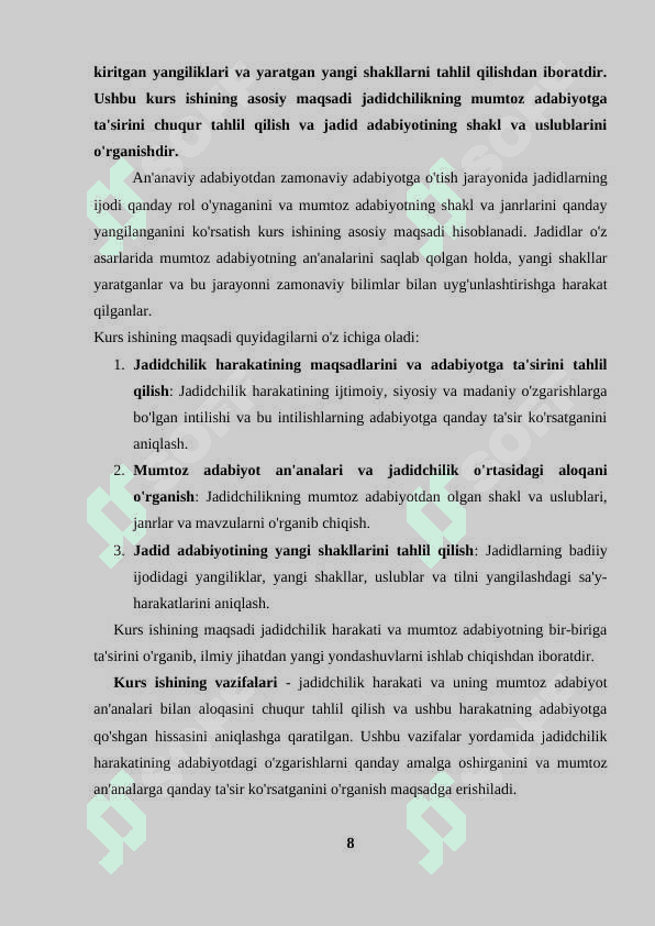 Jadidlar ijodida mumtoz adabiyot an’analari. 8