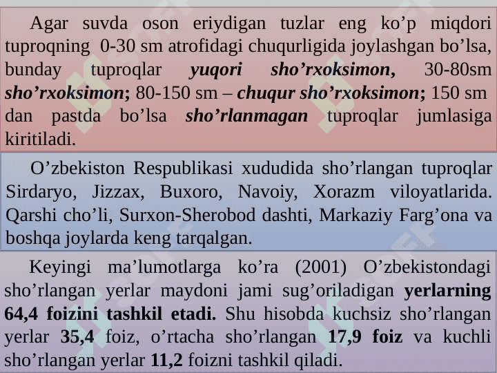 SHO’RLANGAN TUPROQLAR 5