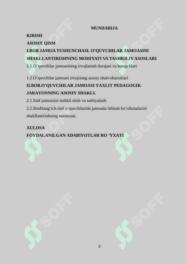 SINF JAMOASINI SHAKLLANTIRISHNING ASOSIY BOSQICHLARI 2