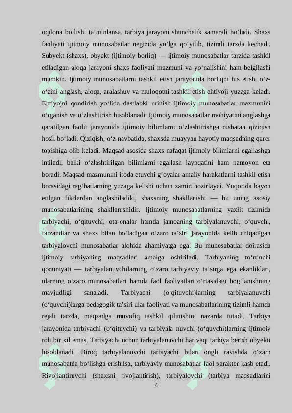 TARBIYAVIY JARAYONDA G‘OYAVIY SIYOSIY, AXLOQIY TARBIYANI TASHKIL ETISH 4