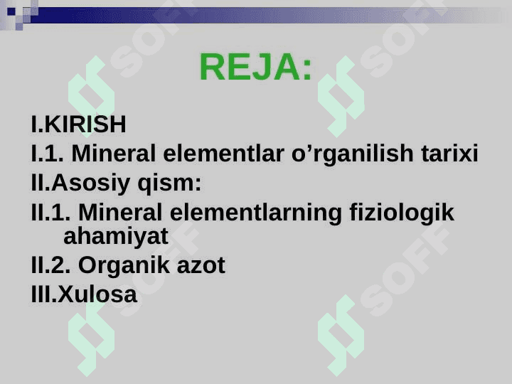 Mineral o'g'itlarni qo'llashning fiziologik asoslari 2